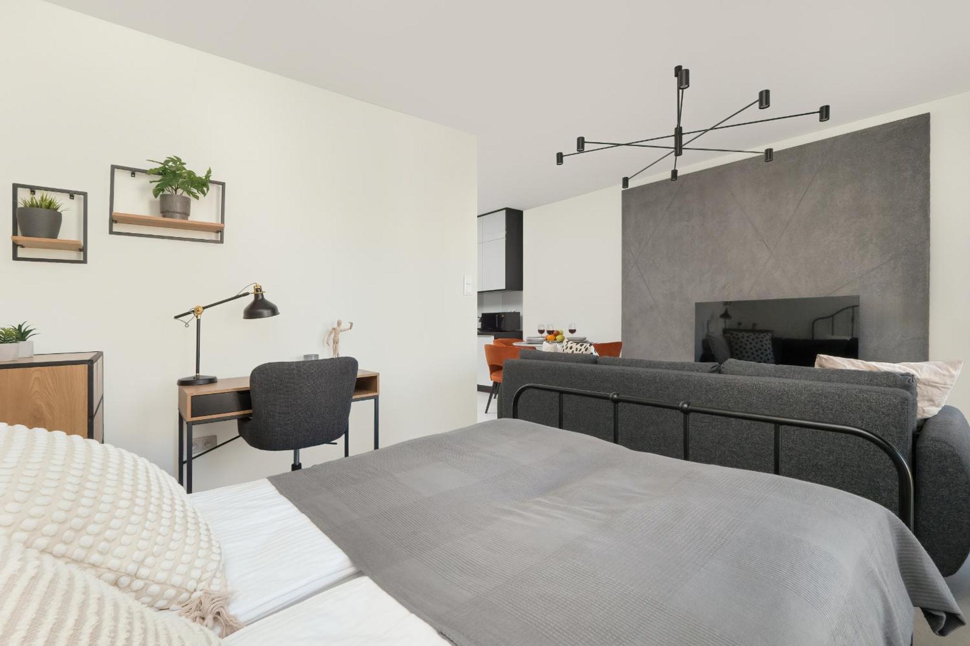 Luksusowe Studio W Lodzi Z Biurkiem, Balkonem I Klimatyzatorem By Renters Prestige Zewnętrze zdjęcie